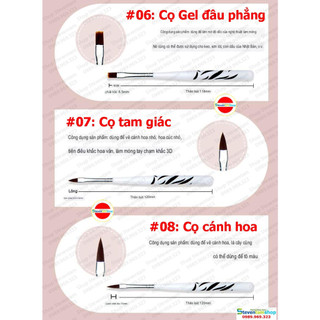 Bộ cọ vẽ Nail 8 cây
