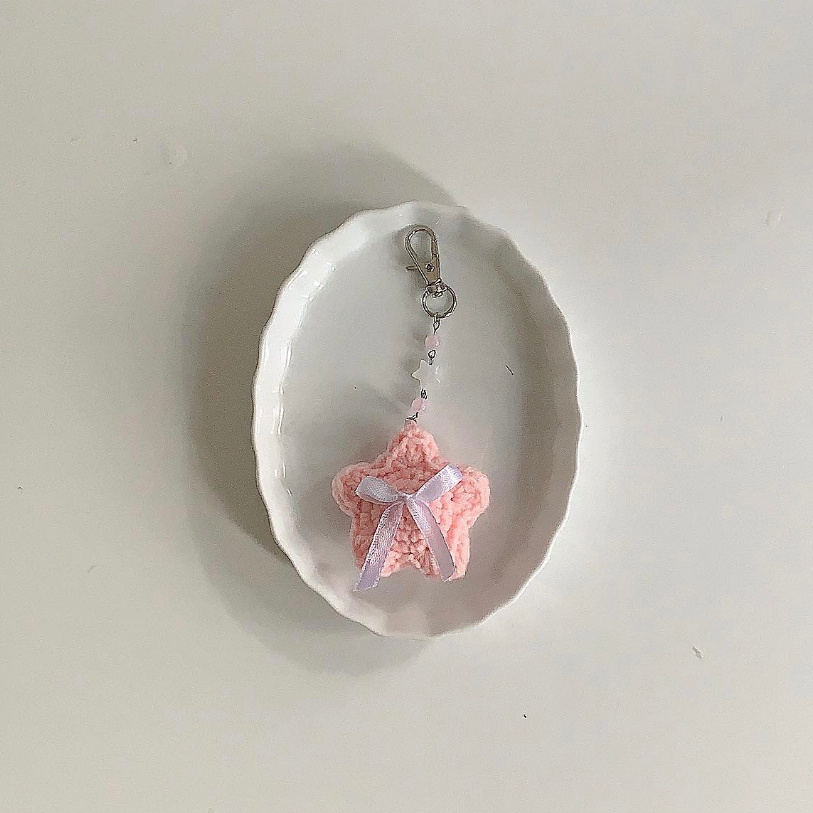 Móc khóa ngôi sao may mắn  đan len GND handmade