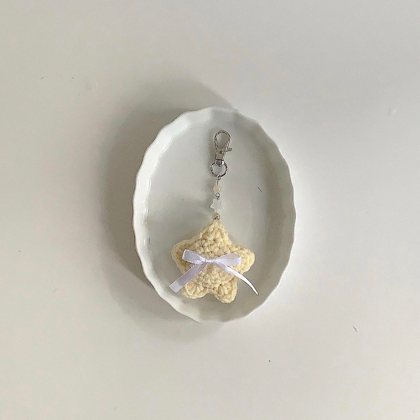 Móc khóa ngôi sao may mắn  đan len GND handmade