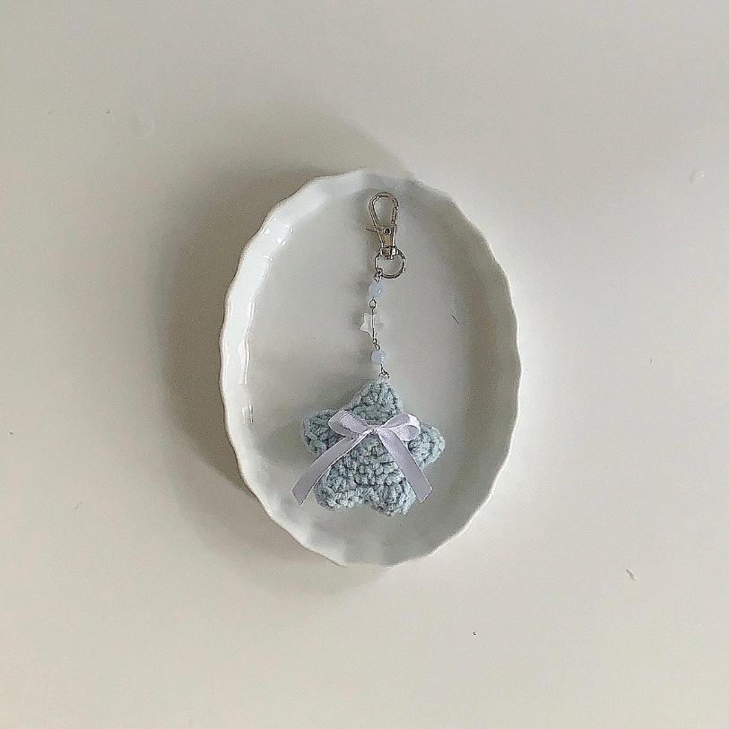 Móc khóa ngôi sao may mắn  đan len GND handmade