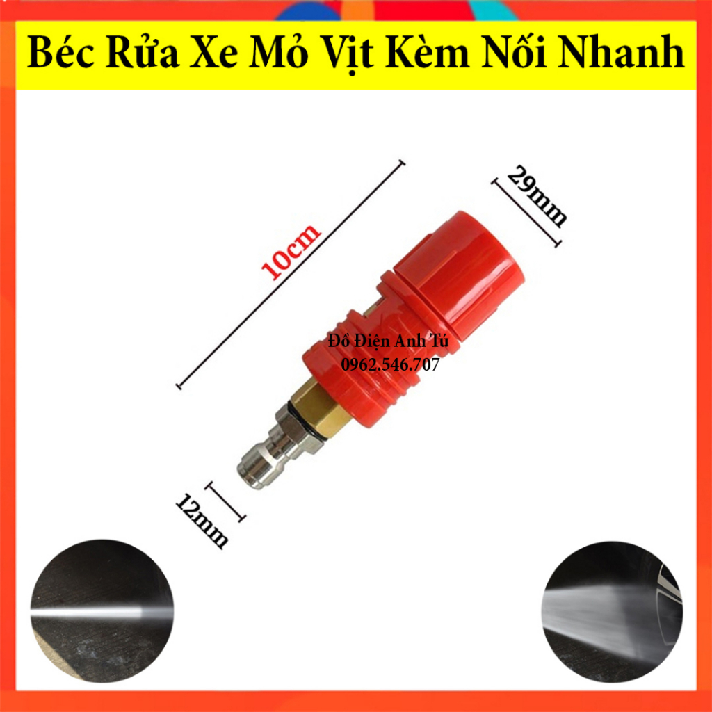 Đầu béc súng rửa xe, Đầu súng kèm khớp nối nhanh gắn súng xịt rửa áp lực cao