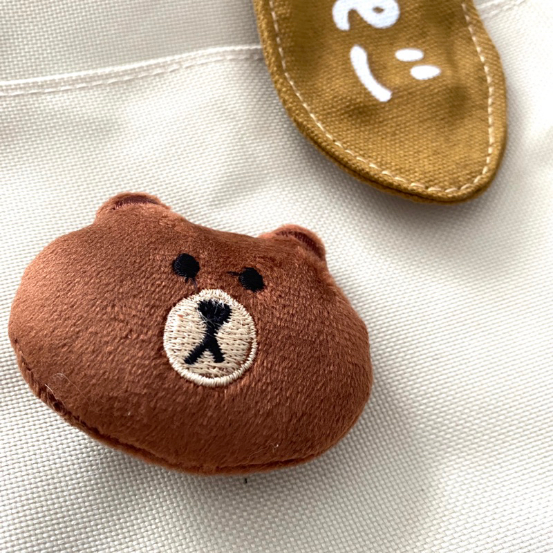 Pass thanh lý Túi vải canvas đeo chéo tặng ghim cài túi hình gấu