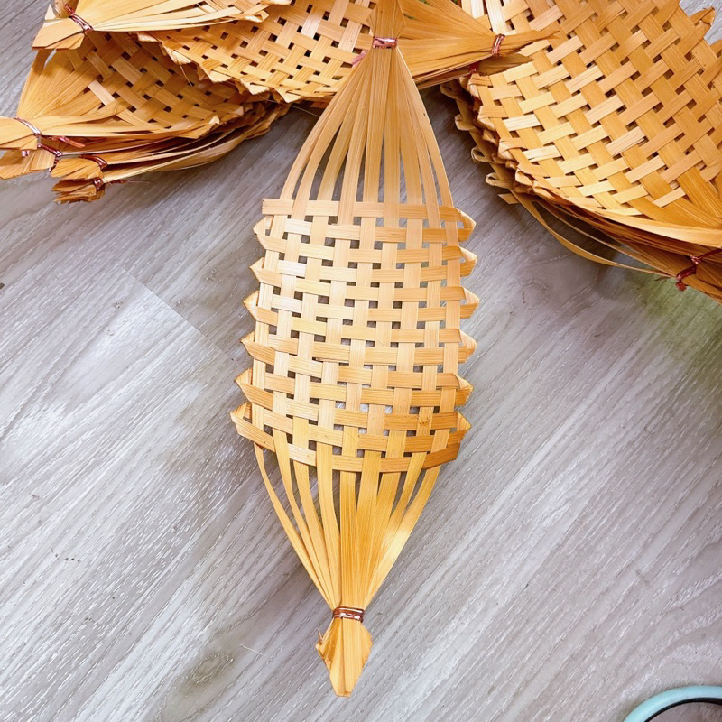 Thuyền tre đan trang trí, decor đồ ăn, Ảnh Thật shop tự chụp