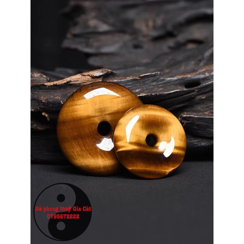 Mặt dây đồng điếu mắt hô nâu vàng đẹp đồng điếu thach anh mắt hô vip đẹp