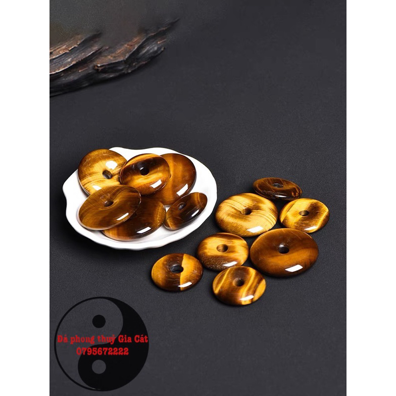 Mặt dây đồng điếu mắt hô nâu vàng đẹp đồng điếu thach anh mắt hô vip đẹp