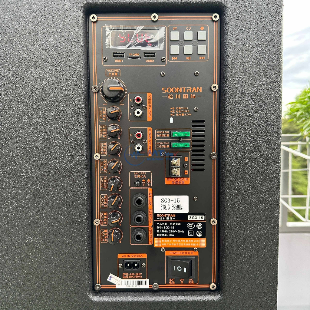 Loa Kéo Karaoke Có Micro Hay Bậc Nhất Soontran SG315 Bass 35cm Công Suất Lớn 600W Tùy Chỉnh Bass, Treble, Echo, Delay