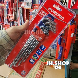 Bộ lục giác bông mai 9 cây loại dài Workpro chính hãng wp222003