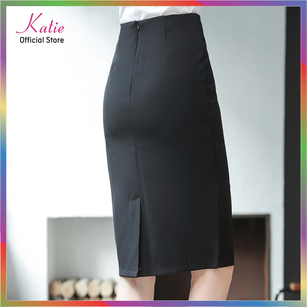 Chân Váy Công Sở Katie, Váy Bút Chì Dáng Dài Qua Gối, Váy Bó, Cạp Cao  Form Ôm Body  BigSize Đến 80kg, Co Giãn 4 Chiều