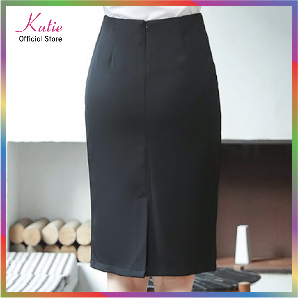 Chân Váy Công Sở Katie, Váy Bút Chì Dáng Dài Qua Gối, Váy Bó, Cạp Cao  Form Ôm Body  BigSize Đến 80kg, Co Giãn 4 Chiều