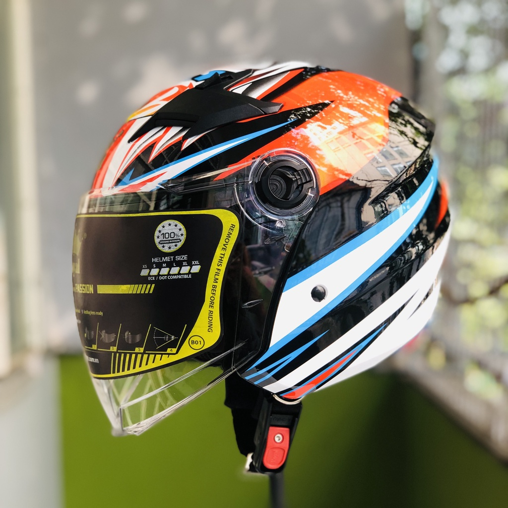 Mũ bảo hiểm 3/4 2 kính royal M668 chính hãng bảo hành 12 tháng