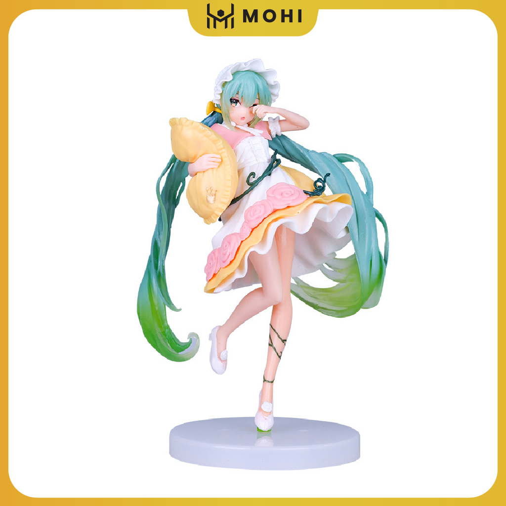- Mô hình Hatsune MIKU ôm gối ngủ dễ thương cao 20cm, mô hình trang trí