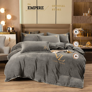 Bộ chăn ga gối đệm nệm nỉ nhung set 4 món cao cấp EMPIRE Chất nỉ nhung siêu dày dặn mềm mịn - Bình Châu Bedding & Decor