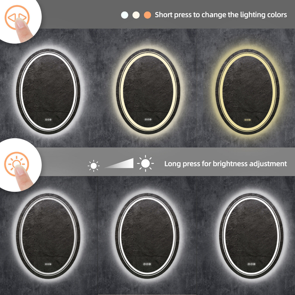 Gương LED Elip Cảm Ứng Cao Cấp Treo Tường, Gương LED DIAMOND MIRROR, EL-PM2V