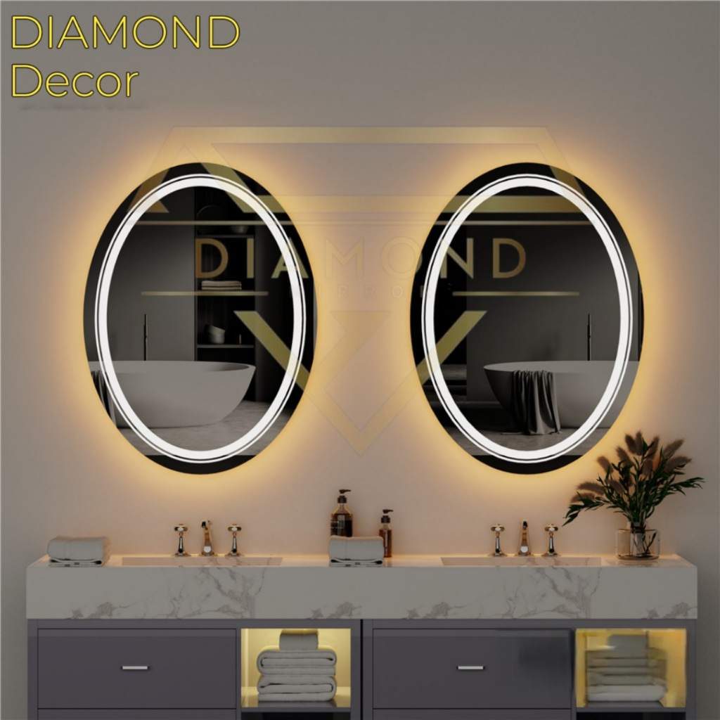 Gương LED Elip Cảm Ứng Cao Cấp Treo Tường, Gương LED DIAMOND MIRROR, EL-PM2V