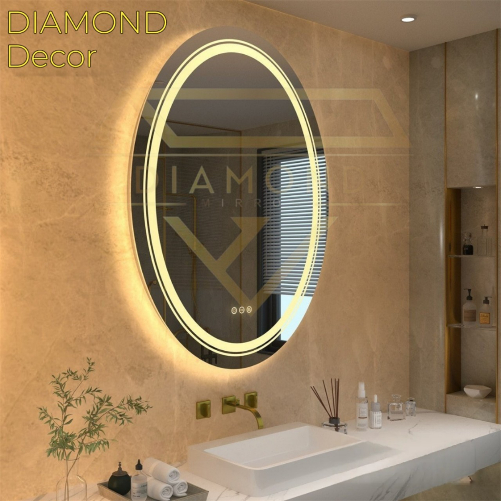 Gương LED Elip Cảm Ứng Cao Cấp Treo Tường, Gương LED DIAMOND MIRROR, EL-PM2V