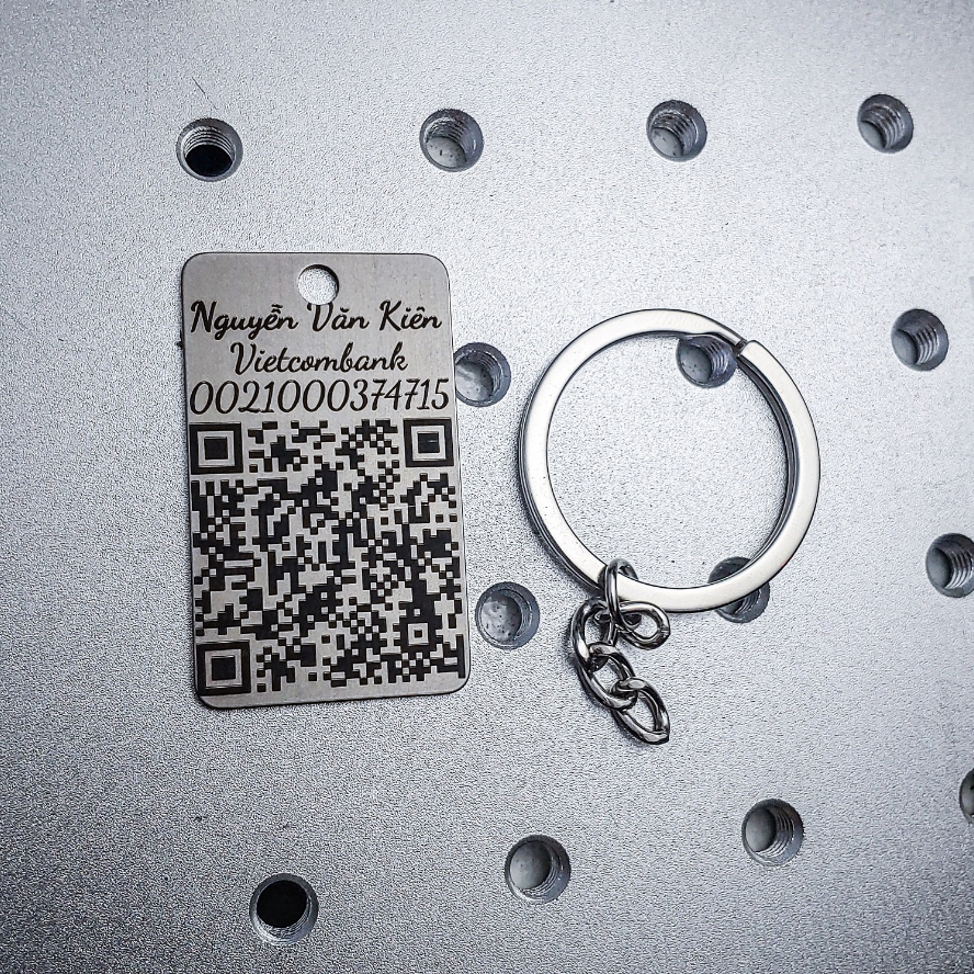 Móc khóa QR, Tag QR khắc mã QR ngân hàng theo yêu cầu