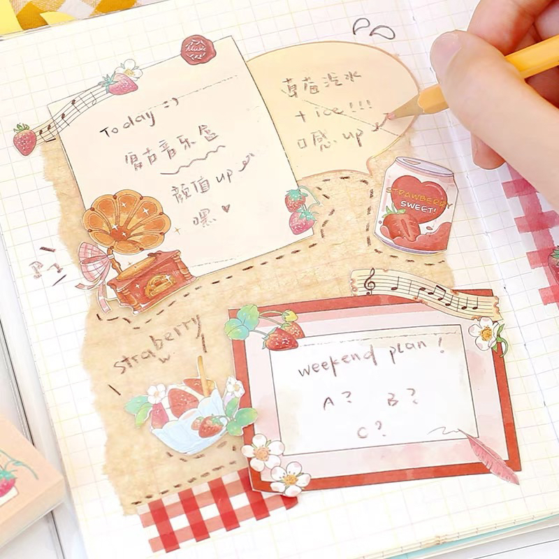 Giấy Note Giấy Ghi Chú Card Lover 100 Tờ Hoạ Tiết Dâu Tây 2023