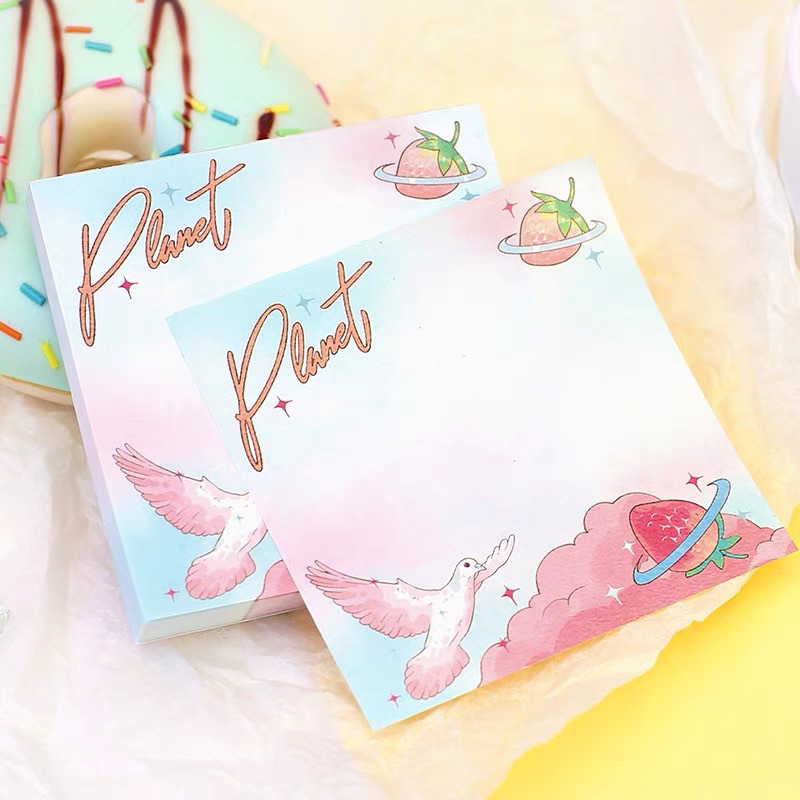 Giấy Note Giấy Ghi Chú Card Lover 100 Tờ Hoạ Tiết Dâu Tây 2023