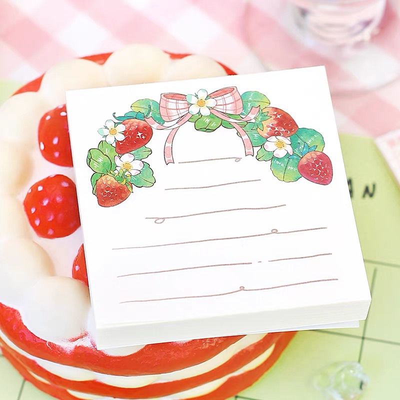 Giấy Note Giấy Ghi Chú Card Lover 100 Tờ Hoạ Tiết Dâu Tây 2023