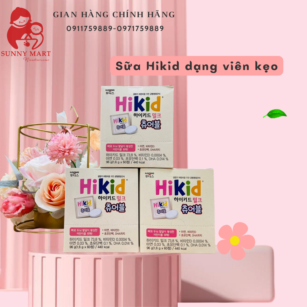 Sữa Hikid vị vani dạng viên kẹo 1.6g x 20v - date 20.12.2024