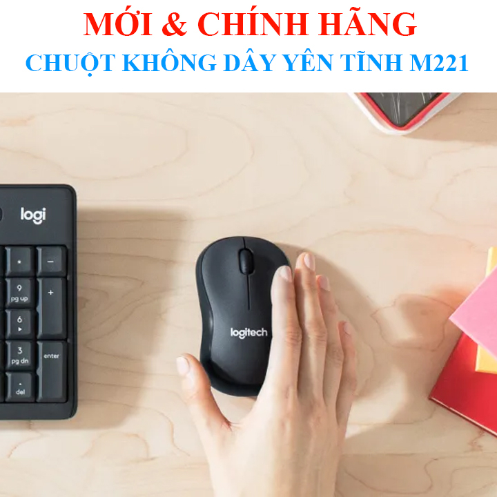 CHUỘT KHÔNG DÂY YÊN TĨNH Logitech M221 màu Hồng