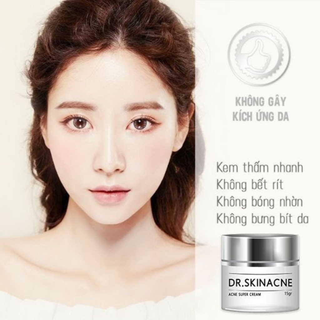 Kem Chấm Mụn Cấp Tốc Dr.Skinacne Kem Giảm Mụn Sưng Mờ Thâm Mụn Đầu Đen Và Mụn Ẩn - Gel Ngăn Viêm Se Khít Chân Lông 15g