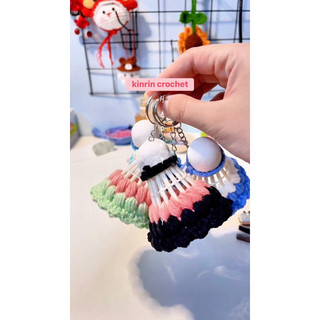 Móc khoá cầu lông bằng len handmade