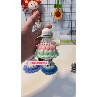 Móc khoá cầu lông bằng len handmade