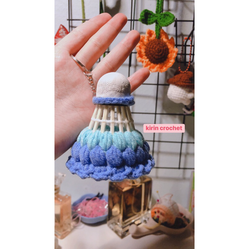 Móc khoá cầu lông bằng len handmade