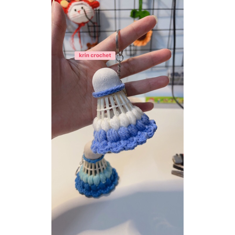 Móc khoá cầu lông bằng len handmade