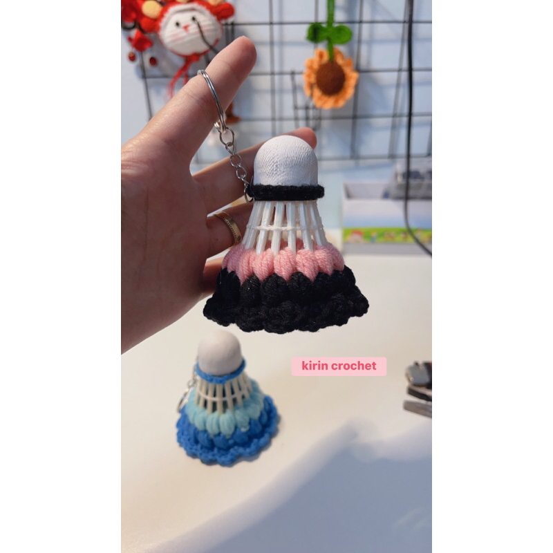 Móc khoá cầu lông bằng len handmade