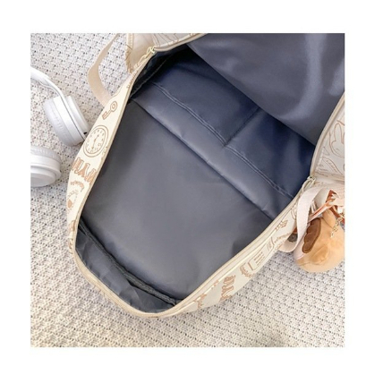 Balo Hoạ tiết KeKemi KK1 kèm móc gấu trắng