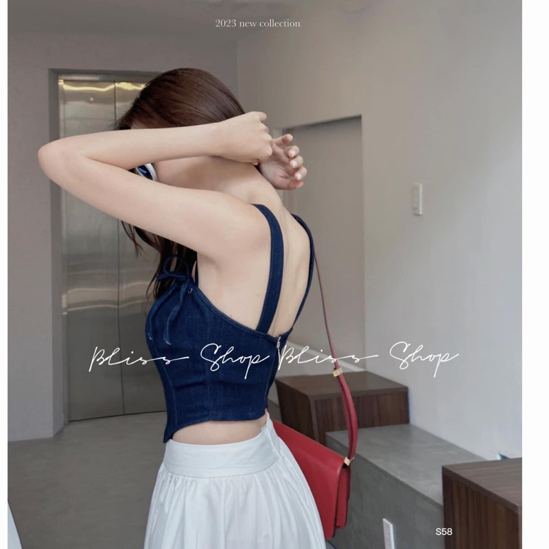 Set áo quây jean + cv suông dài