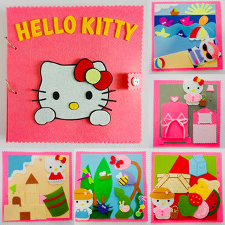 Sách vải Mèo Hello Kitty - hình thật 100%(chủ đề picnic) - Đồ chơi sách vải cho bé gái