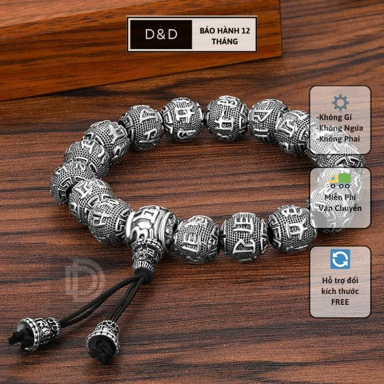 Vòng tay chuỗi ngọc Phật may mắn bình an, trang sức Nam Nữ bạc Thái