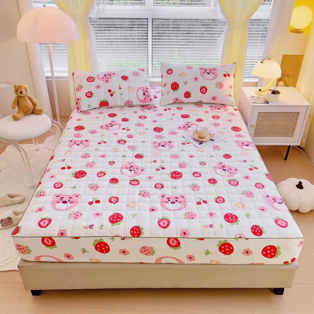 Bộ ga gối đũi xơ đậu nành thấm hút mồ hôi, ga gối trần bông đũi cotton, kèm 2 vỏ gối