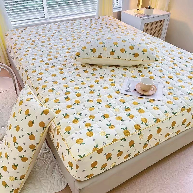 Bộ ga gối đũi xơ đậu nành thấm hút mồ hôi, ga gối trần bông đũi cotton, kèm 2 vỏ gối