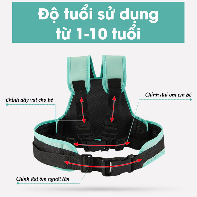 Đai Xe Máy Bảo Vệ An Toàn Cho Bé 1-10 Tuổi