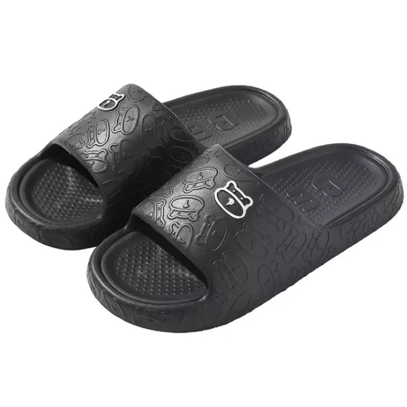 Dép nữ quai ngang - Dép cross siêu nhẹ in hình gấu dễ thương đi mưa siêuền