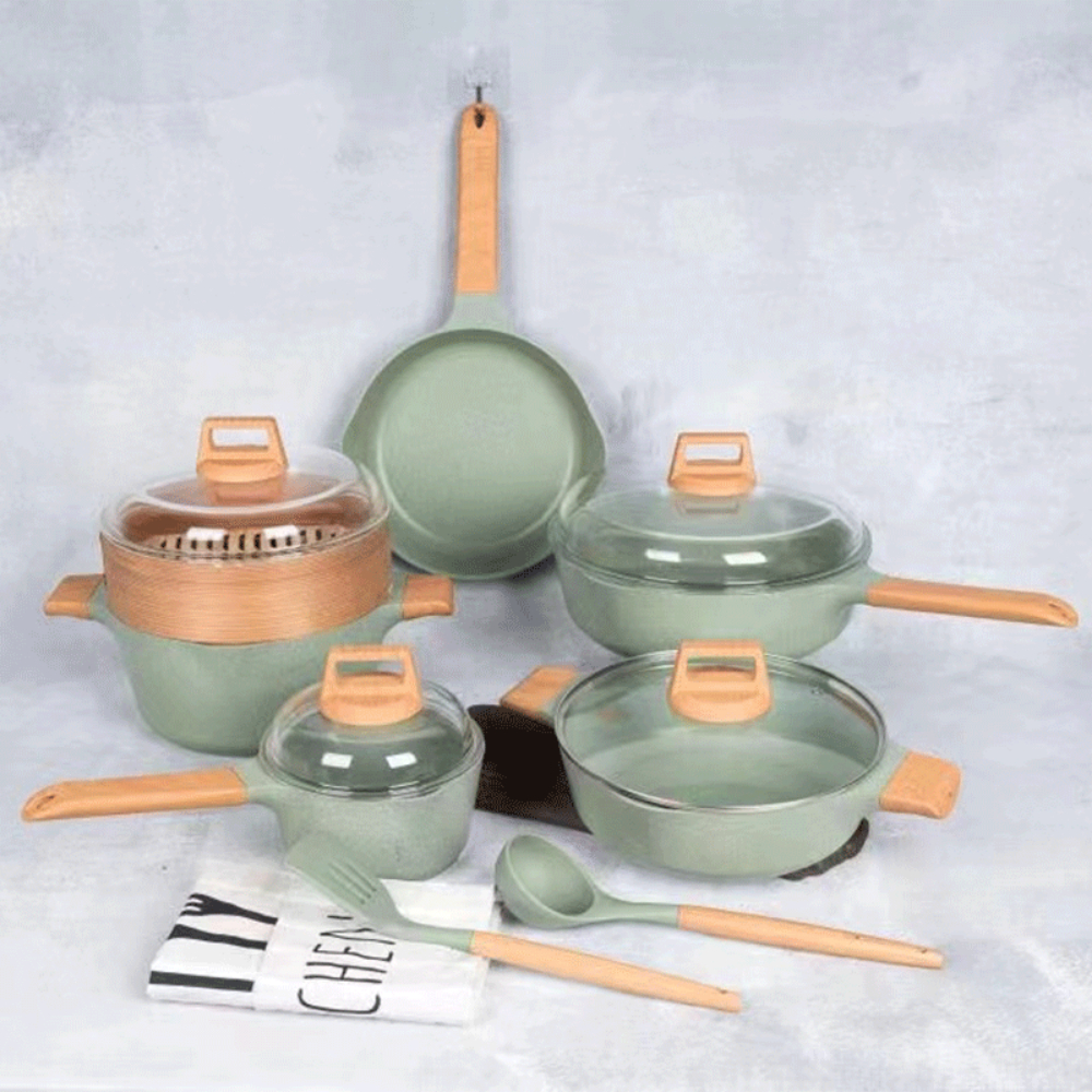 Bộ nồi chảo màu xanh mint MGC siêu xinh xắn