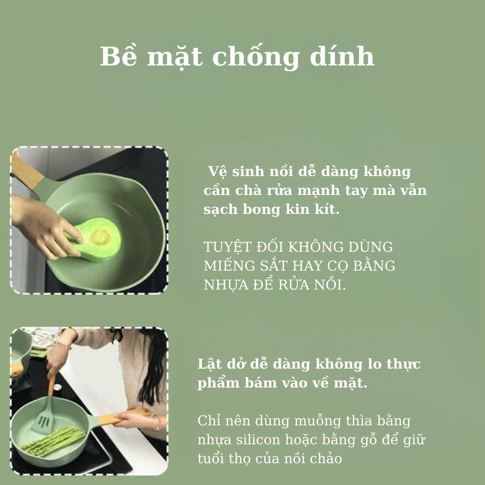 Bộ nồi chảo màu xanh mint MGC siêu xinh xắn