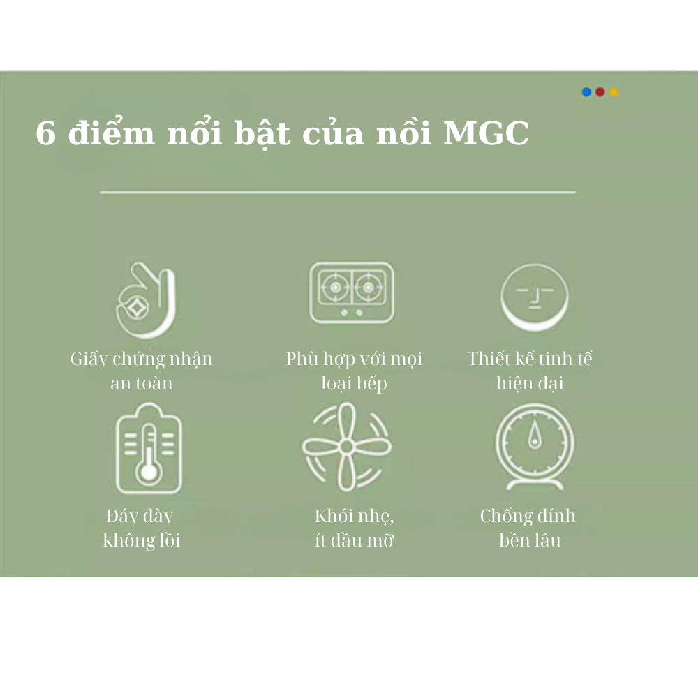 Bộ nồi chảo màu xanh mint MGC siêu xinh xắn