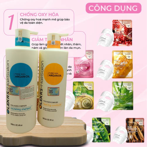 Dầu Gội Xả Olexrs Hair Salon 500ml Phục Hồi Chống Rụng Kích Mọc Tóc