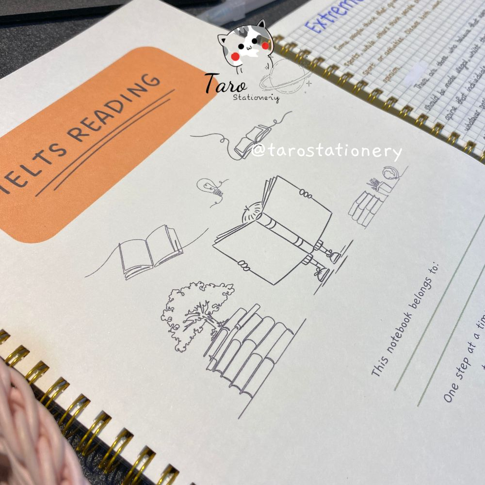 Sổ IELTS Writing, Speaking, Listening, Speaking Sổ Notebook IELTS, Tiếng Anh Taro Stationery