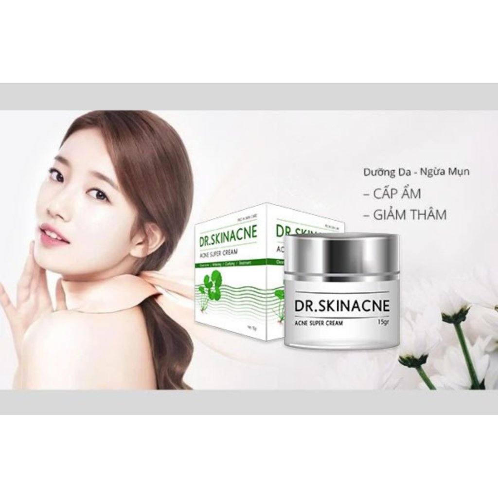 Kem Chấm Mụn Cấp Tốc Dr.Skinacne Kem Giảm Mụn Sưng Mờ Thâm Mụn Đầu Đen Và Mụn Ẩn - Gel Ngăn Viêm Se Khít Chân Lông 15g