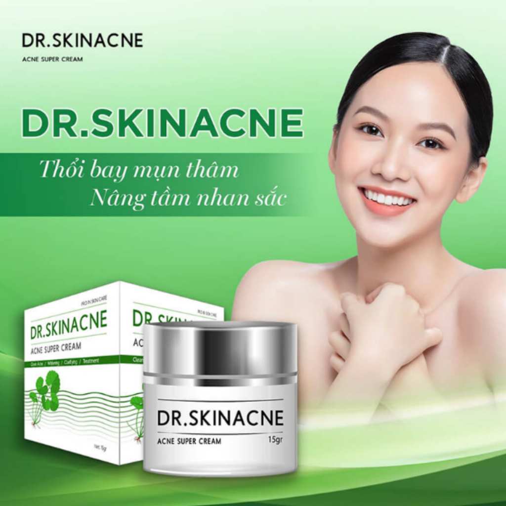 Kem Chấm Mụn Cấp Tốc Dr.Skinacne Kem Giảm Mụn Sưng Mờ Thâm Mụn Đầu Đen Và Mụn Ẩn - Gel Ngăn Viêm Se Khít Chân Lông 15g