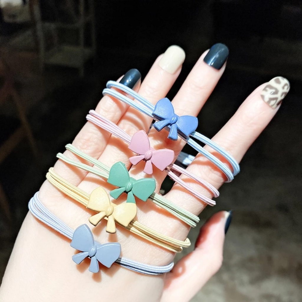 1 Dây Cột Tóc Nơ Nhí Ngẫu Nhiên Dễ Thương Cute Xinh Xẻo Cho Các Nàng