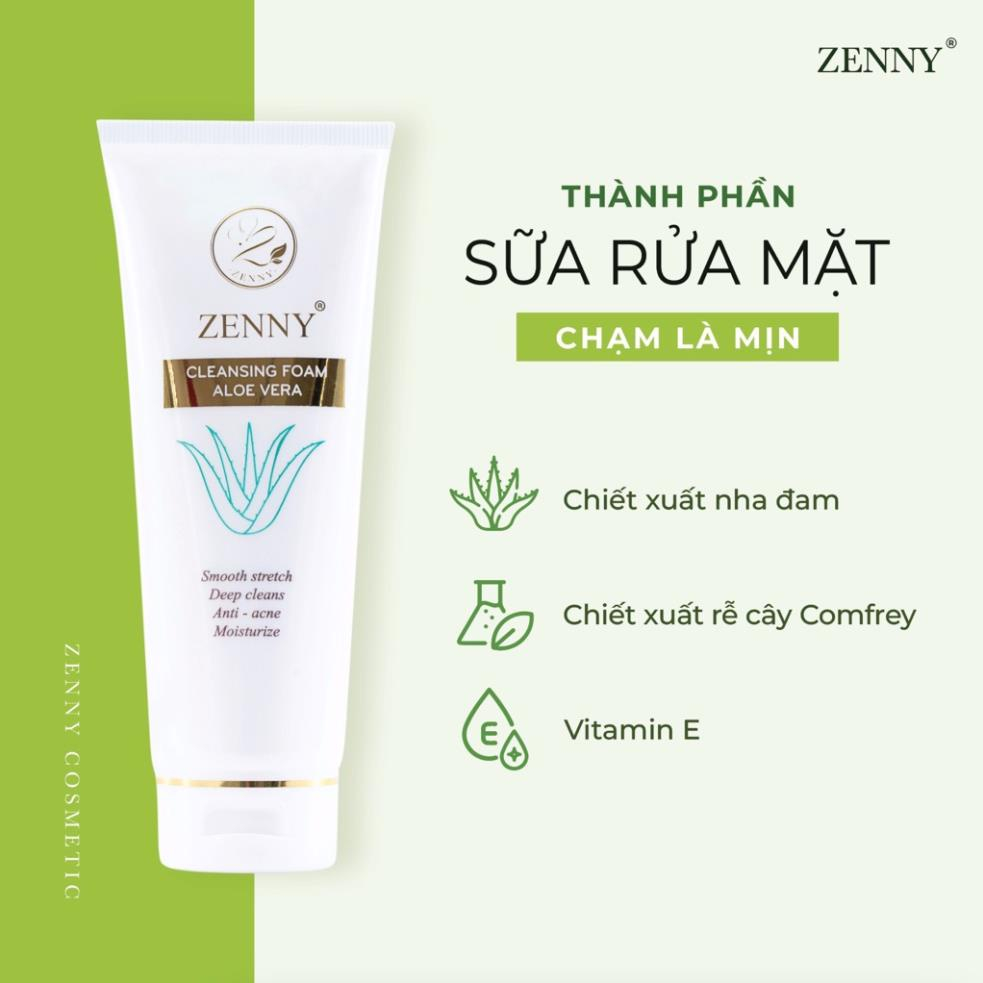 Sữa Rửa Mặt Thiên Nhiên Làm Sạch Sâu Sáng Da Ngừa Mụn Se Khít Lỗ Chân Lông ZENNY COSMETIC