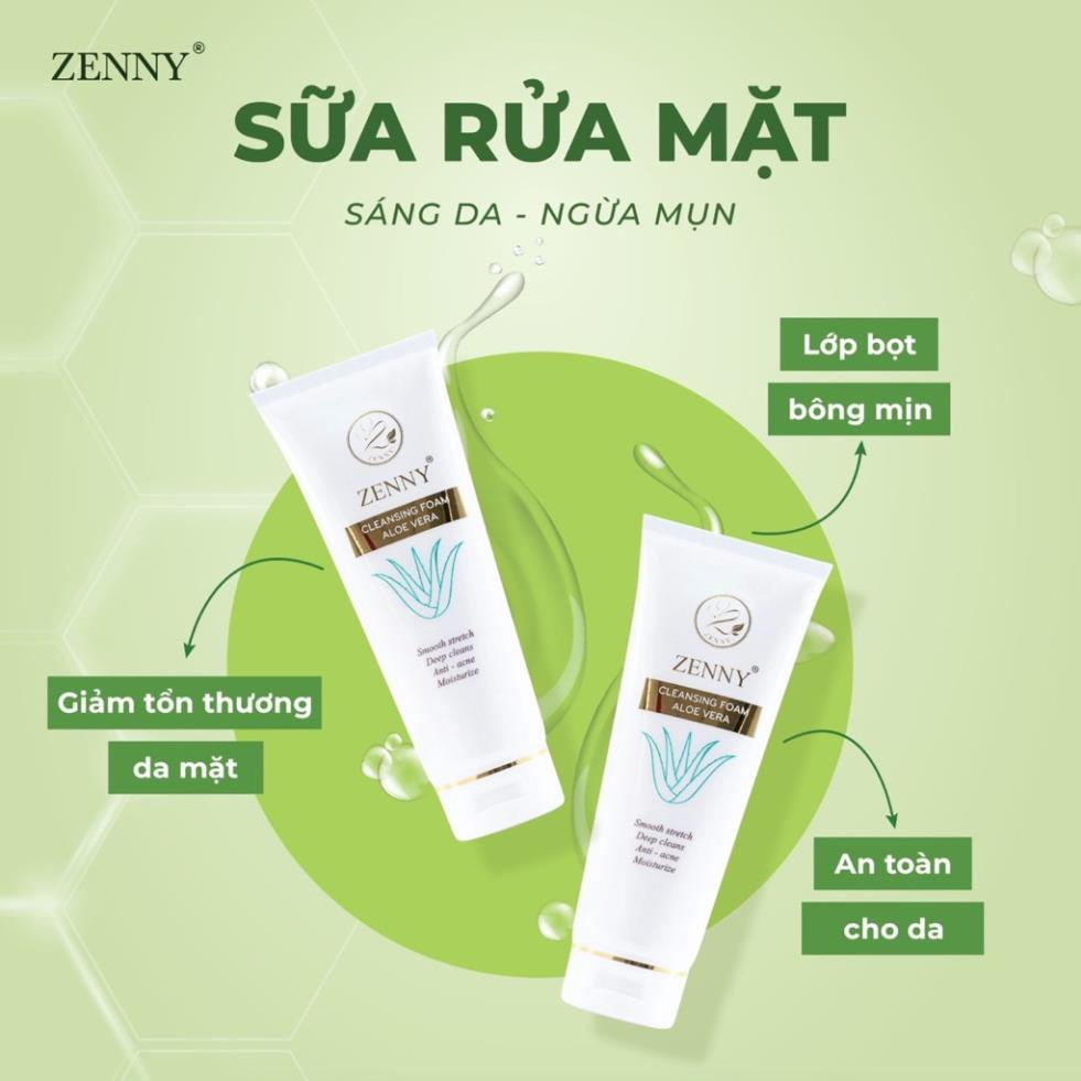 Sữa Rửa Mặt Thiên Nhiên Làm Sạch Sâu Sáng Da Ngừa Mụn Se Khít Lỗ Chân Lông ZENNY COSMETIC