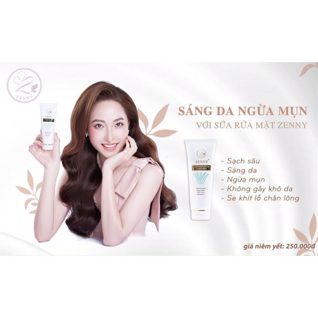 Sữa Rửa Mặt Thiên Nhiên Làm Sạch Sâu Sáng Da Ngừa Mụn Se Khít Lỗ Chân Lông ZENNY COSMETIC